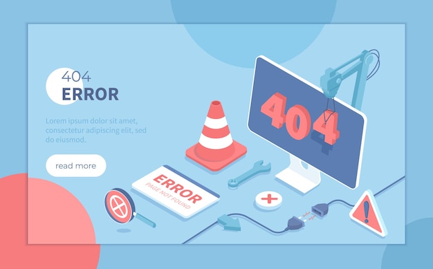 404 Error Page not found Internet connection problem Electric plug socket unplug disconnection Is