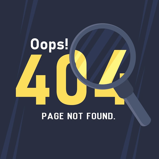 404 search magnifier error Vector
