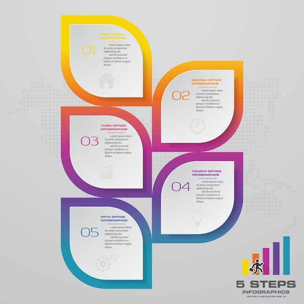 5 steps process infographics element for presentation.
