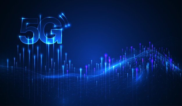 5G symbol new wireless internet wifi connection Fifth innovative generation of global high speed