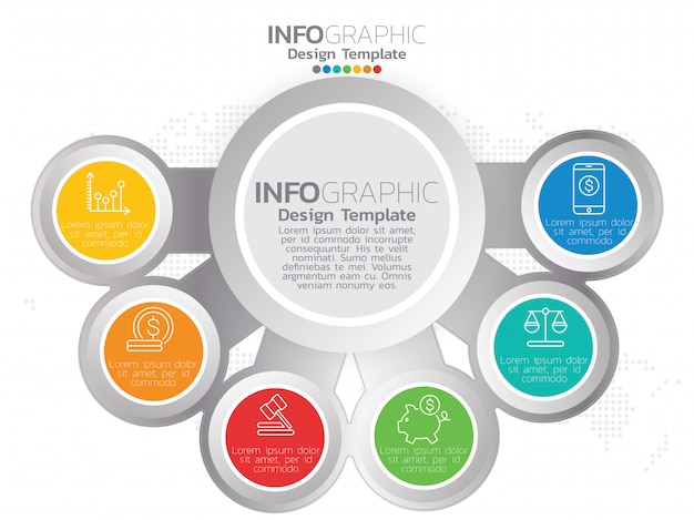 6 Parts of presentation business infographic template