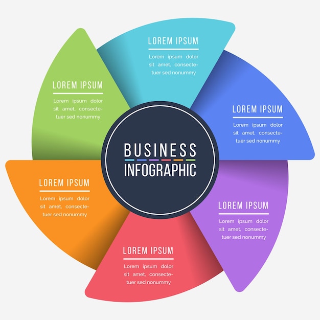 6 Steps Infographic business information 6 Steps objects elements or options infographics design