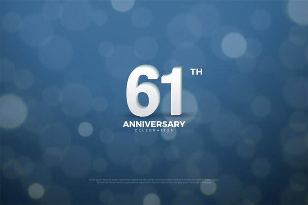 61st anniversary with smooth 3d white numbers.