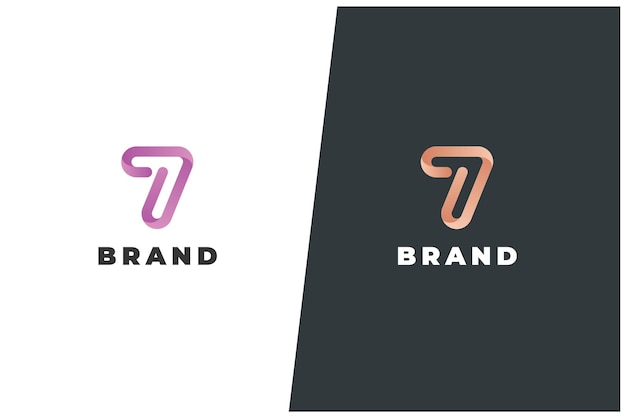 7 Number Monogram Logo Concept Design Channel Lucky Seven Premium Vector