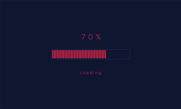 70 percent uploading Progress bar red Loading and processing menu bar design