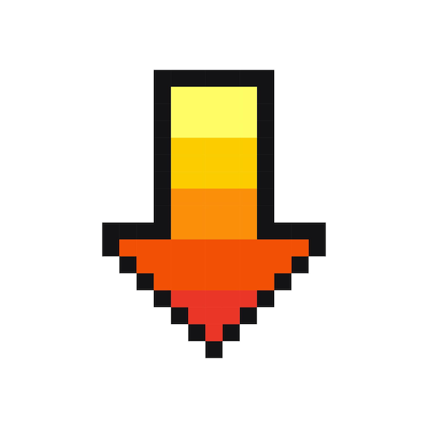 8 bit arrow pointing down