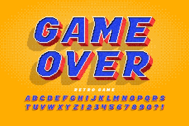 8bit colorful alphabet with logo design