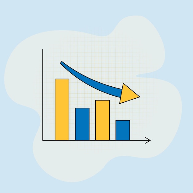 a bar graph icon that keeps decreasing