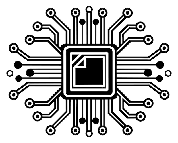 a black and white abstract image of a square with a square in the middle