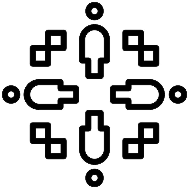 a black and white image of a cross with four crosses