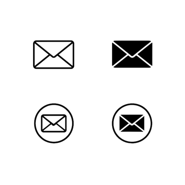 a black and white image of a mailbox and mail icons