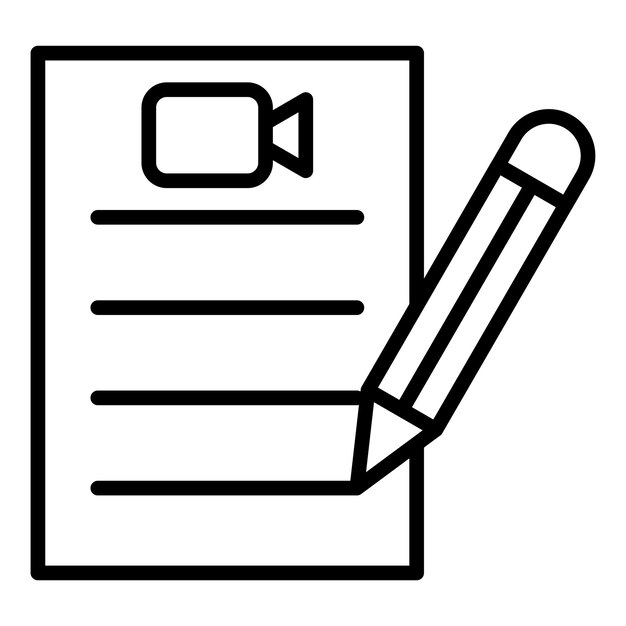 a black and white image of a pen and a document with a pencil in it