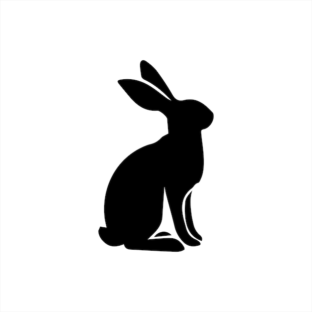 a black and white image of a rabbit with a black face and the words rabbit on it