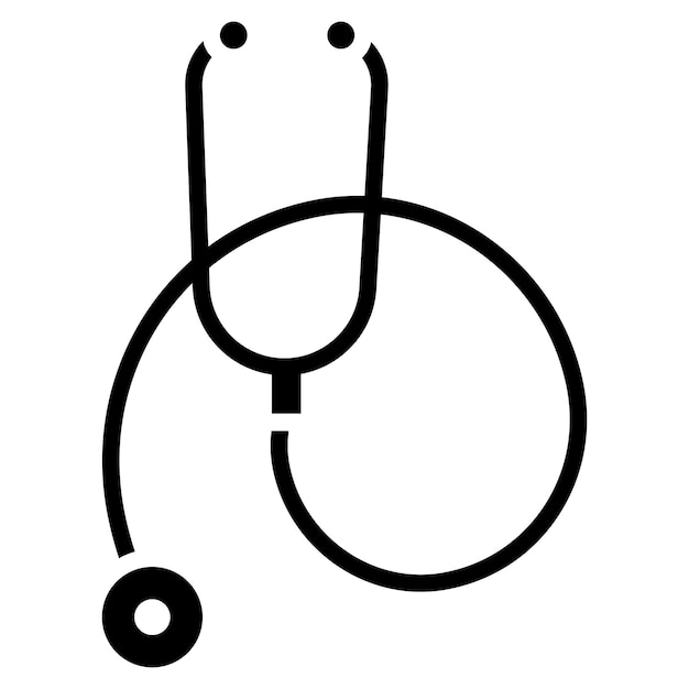 a black and white image of a stethoscope with a black arrow on it