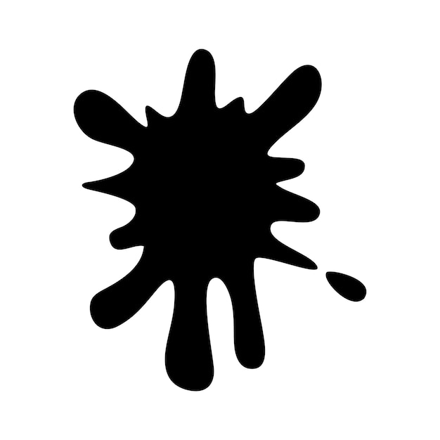 A black blot with a white background