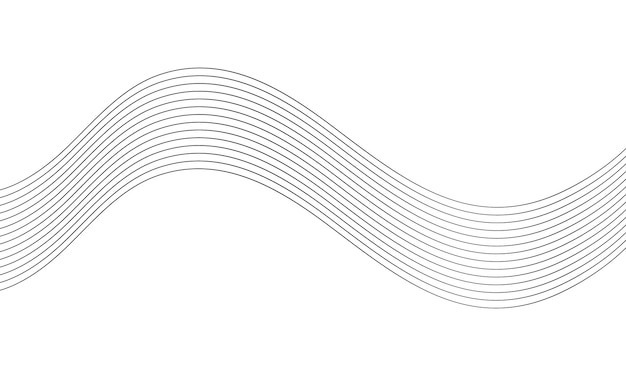 a black line that is curved and is shown in a black and white image