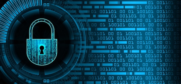 a blue and green image of a lock with the words " cybersecurity " on it.