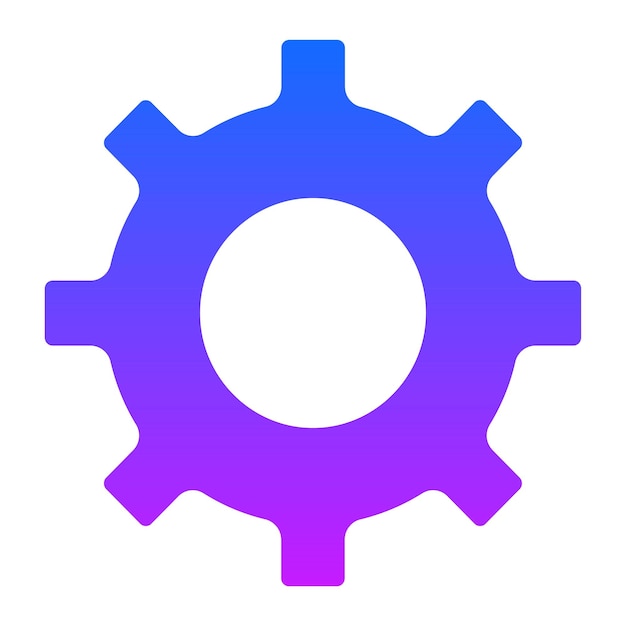 a blue and purple gear with a blue and purple background