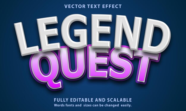 A blue and purple poster that says legend quest.