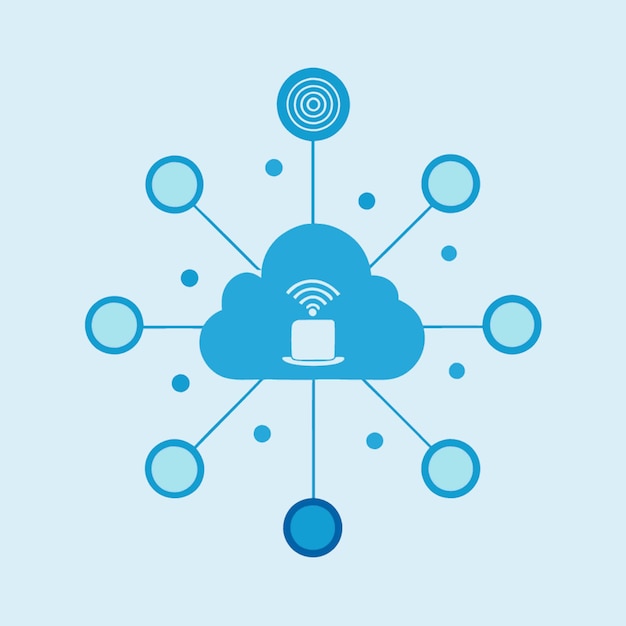 a blue and white drawing of a cloud with the words quot internet quot on it
