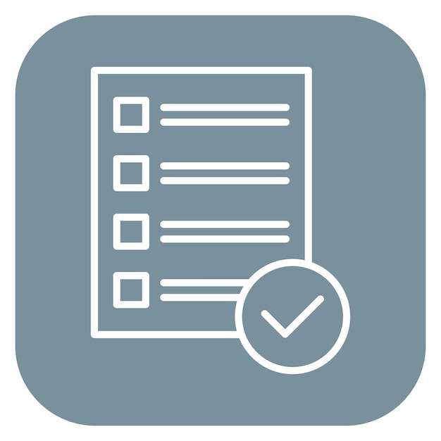 a blue and white icon with a checklist on it