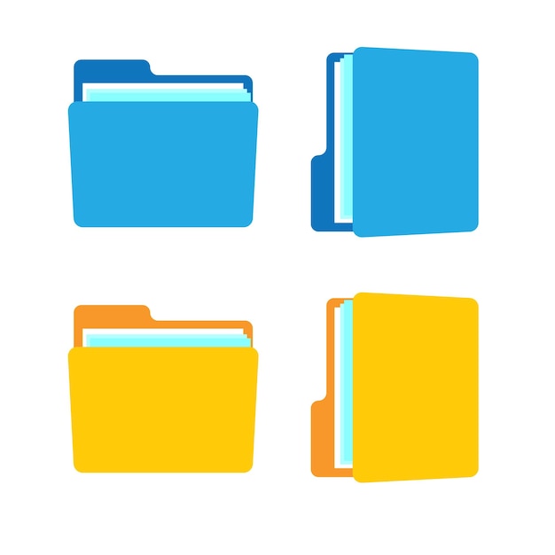 A blue and yellow office folders