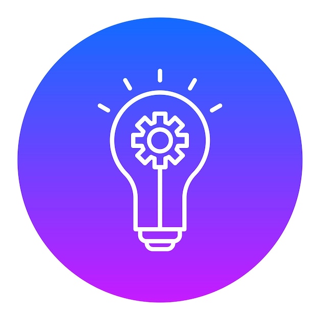 a blue circle with a blue circle with a blue circle with a light bulb inside