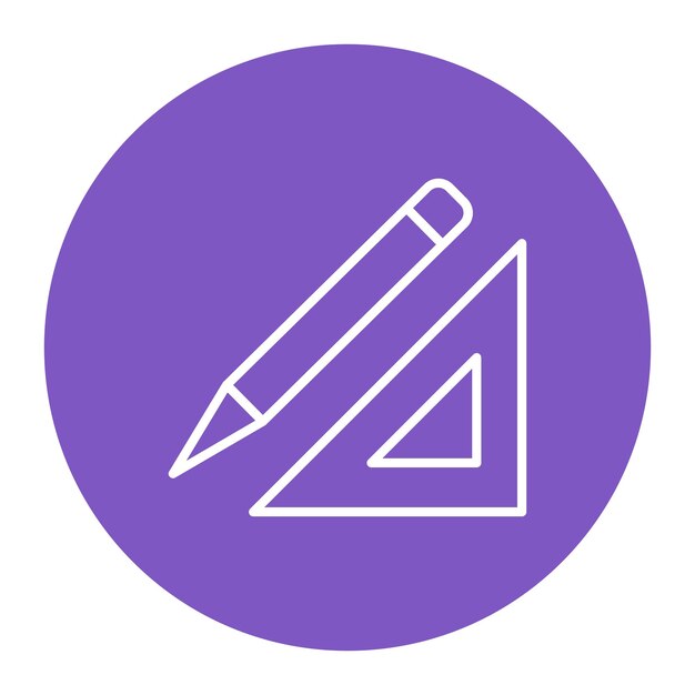 a blue circle with a pencil in the center