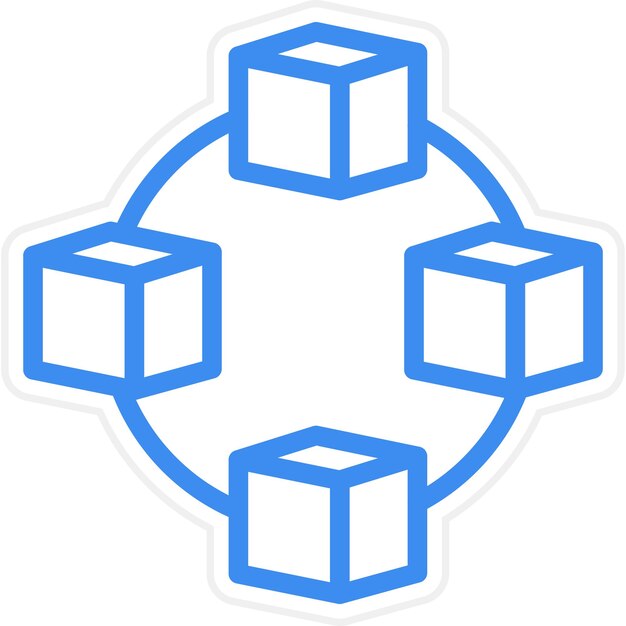 a blue circle with cubes on it and the word cubes on the bottom