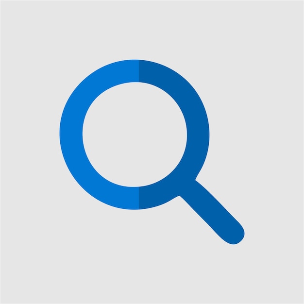 a blue magnifying glass is shown in a blue circle