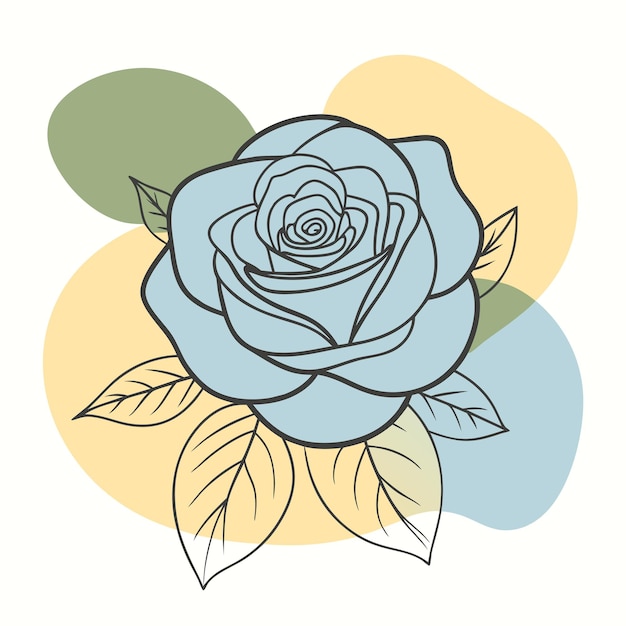 a blue rose with a green and yellow background