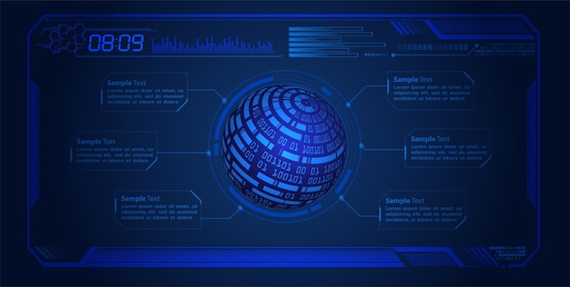 A blue screen with a globe and the words " data " on it.