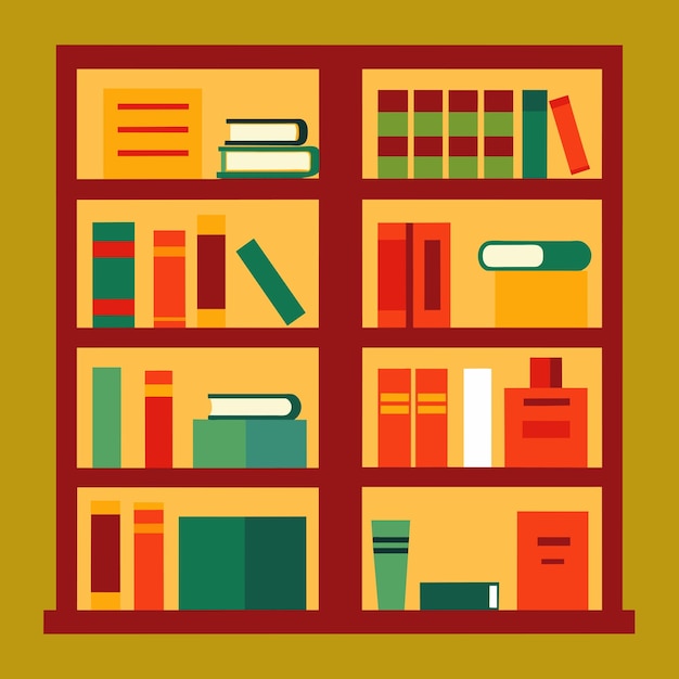a book shelf with books and a box of books on it