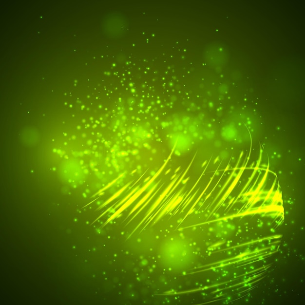 A bright green colored energy stream swirling against a dark background vector