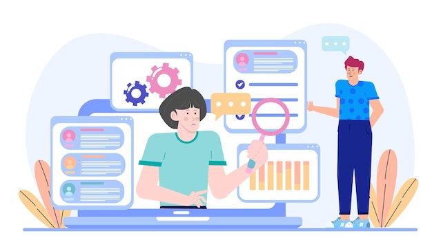 A businessman is doing elearning and online training modules