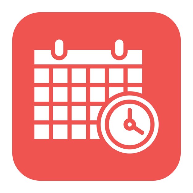 a calendar with a clock on it that says the time is 10  00