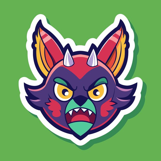 a cartoon character with a green background with a monster face