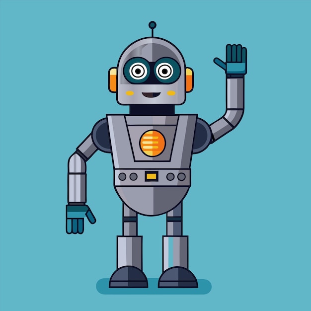 a cartoon of a robot with the words robot on it