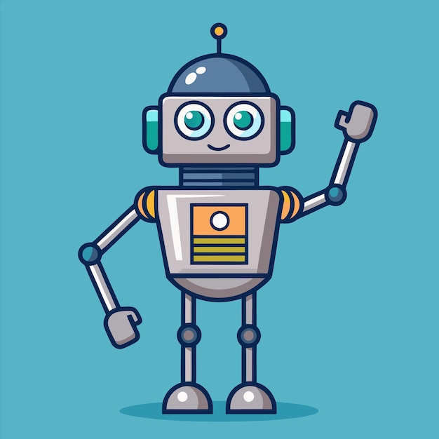 a cartoon of a robot with the words robot on it
