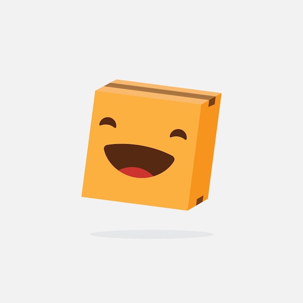 a cartoon of a square with a smiley face.