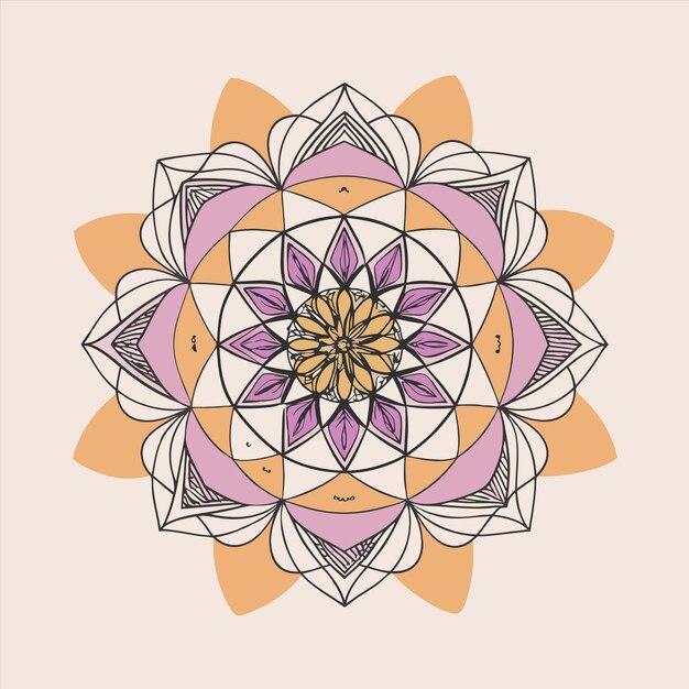 a circle of purple and pink flowers is shown in the center of the circle