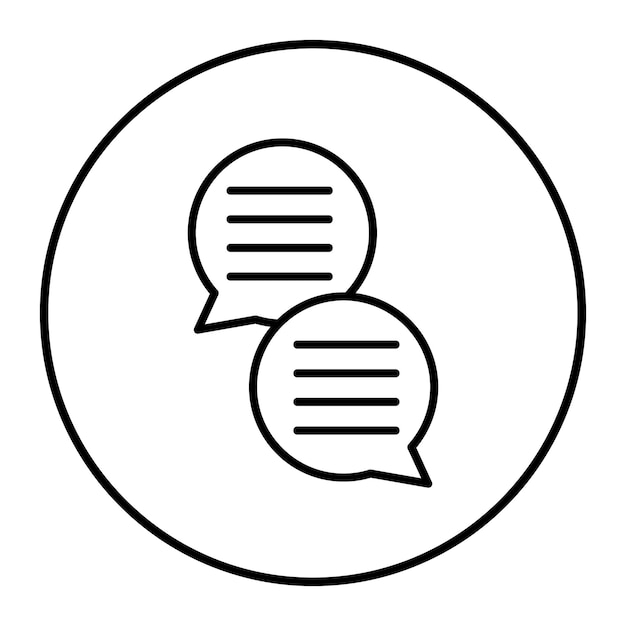 a circle with a line in it that says  chat