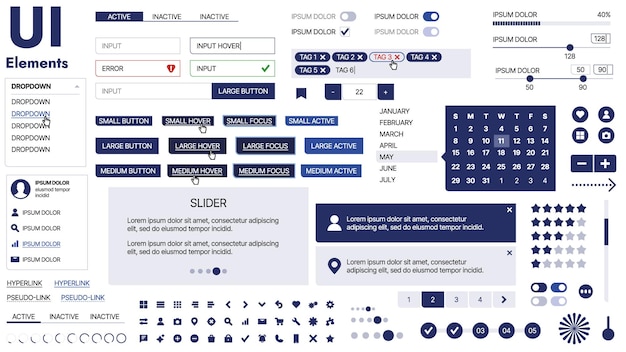 A clean and responsive template with UI elements