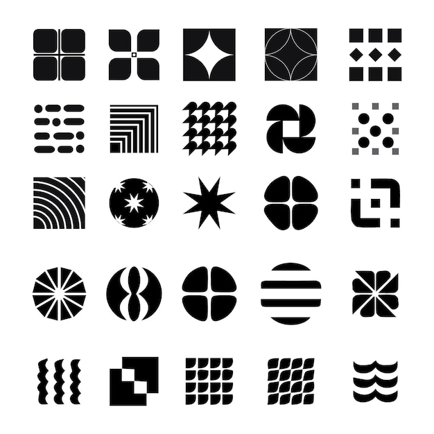 a collection of abstract shapes