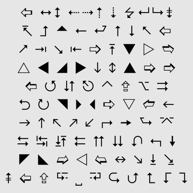 a collection of arrows and arrows with the letter x on them