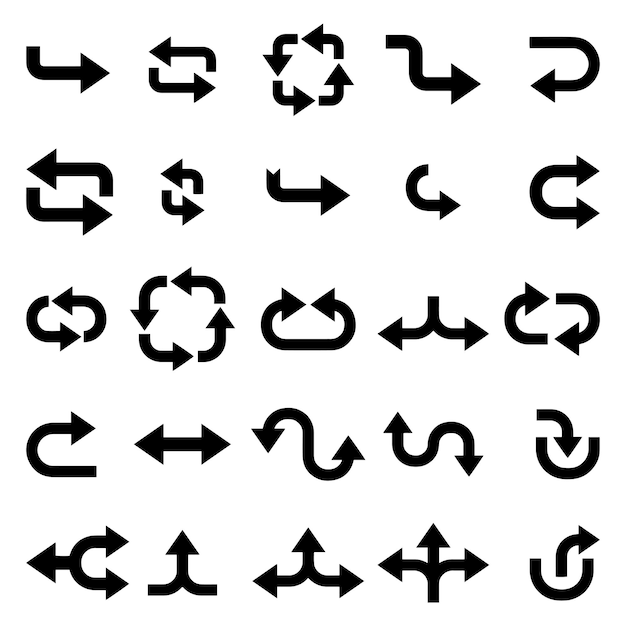 a collection of arrows with arrows pointing to the right