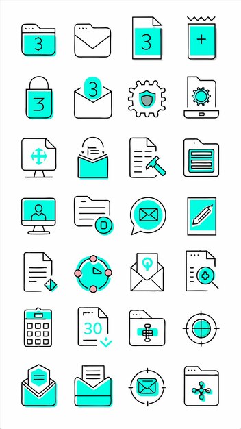a collection of business icons including a folder with the word quot medical quot on it