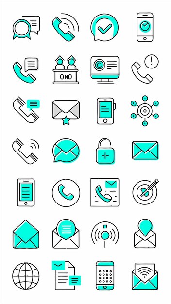 a collection of business icons including a phone phone phone and phone