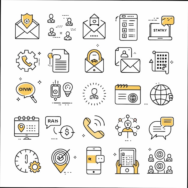 a collection of business icons including one that says  daily