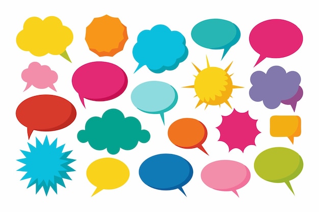 a collection of colorful speech bubbles with the word cloud on the top